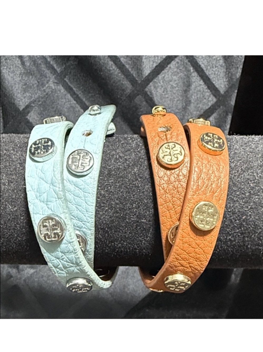 Set of 2 Tory Burch Leather Wrap Bracelets